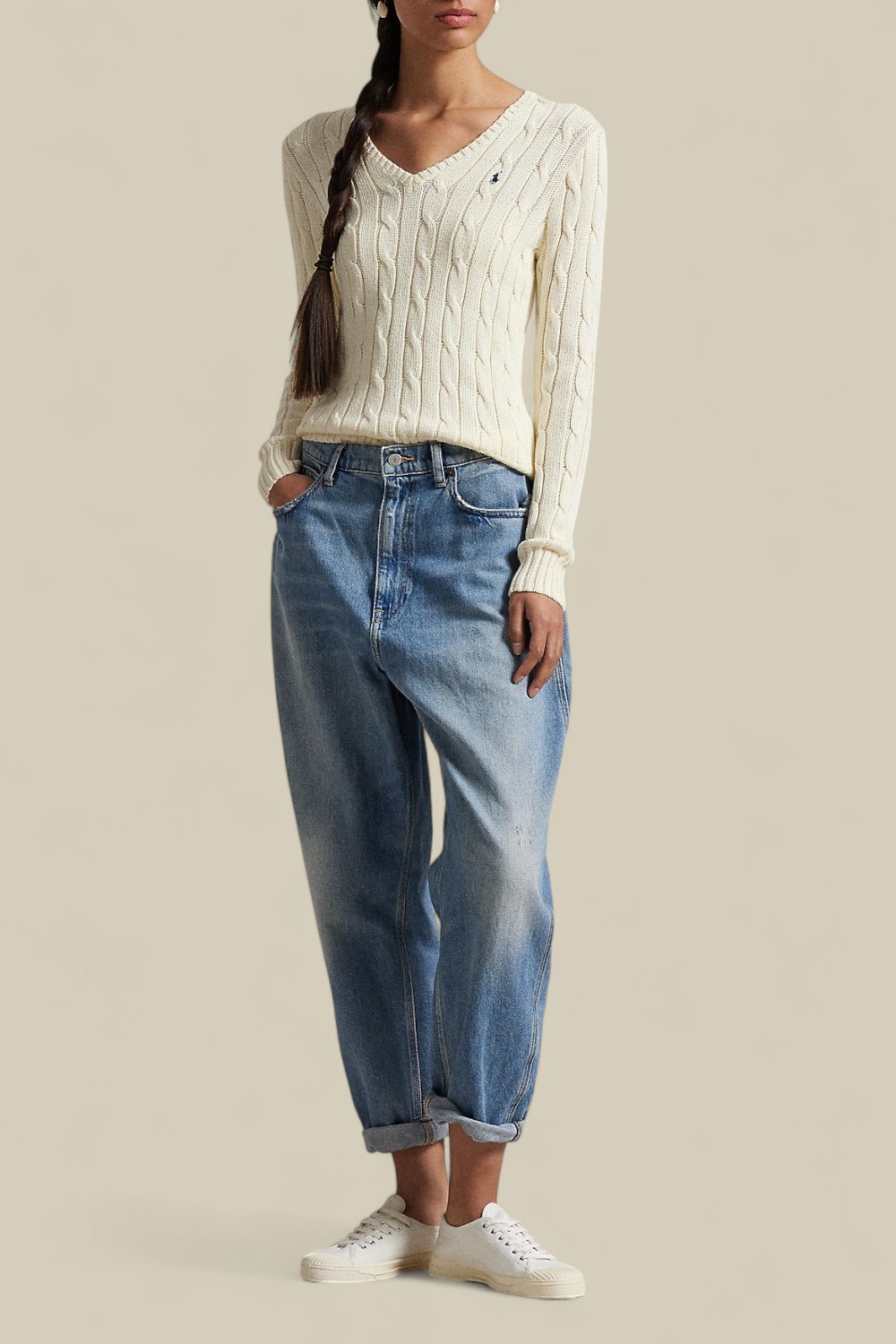 תמונת כל הלוק של סריג כותנה